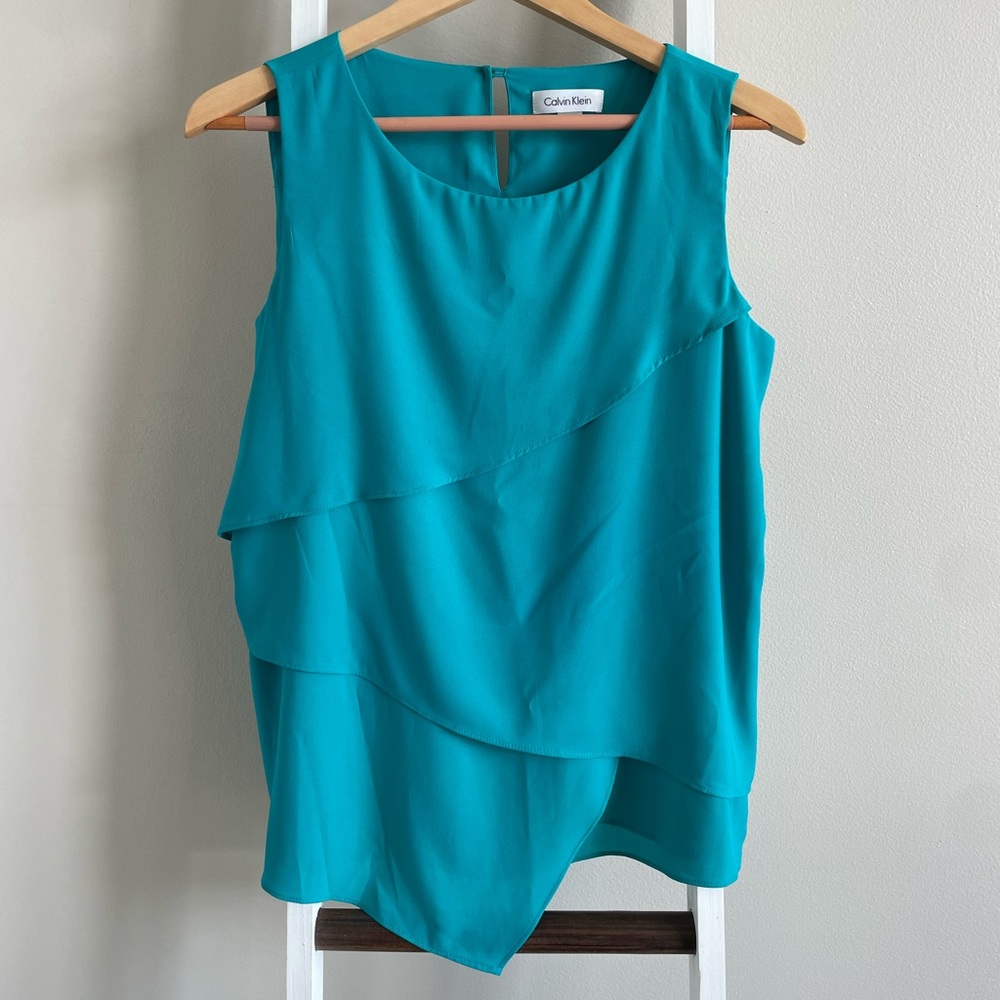 Calvin Klein Turqouise Sleeveless Blouse